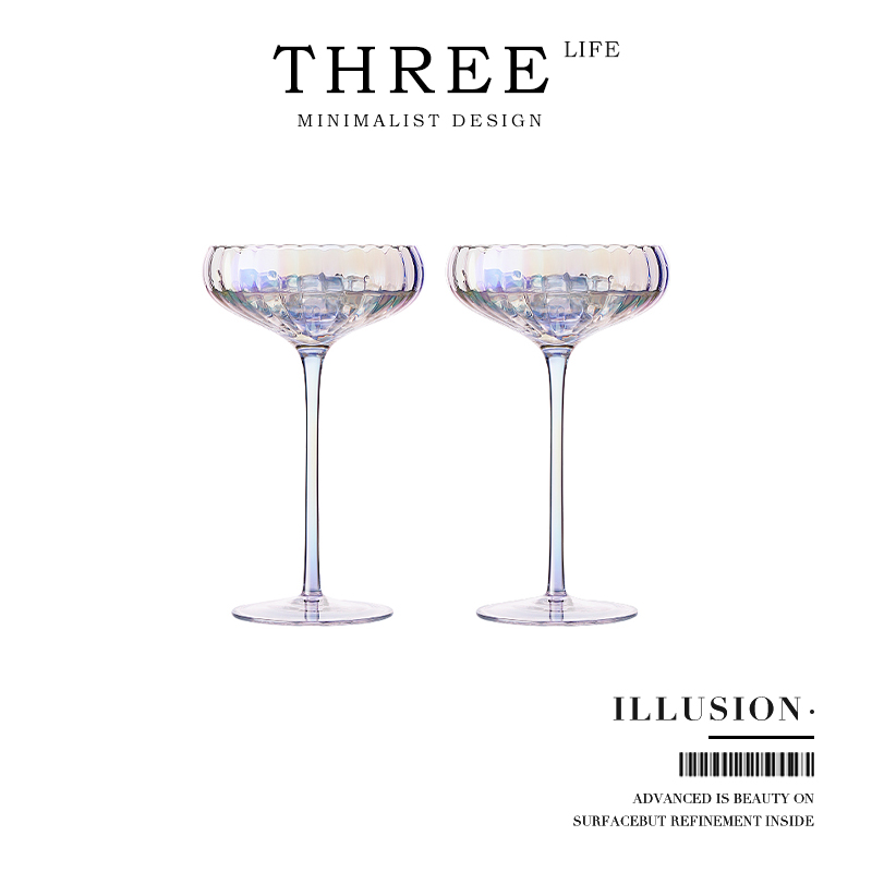 Tlife·Illusion·酒具红酒杯香槟杯彩虹高脚杯家用轻奢风|梦幻