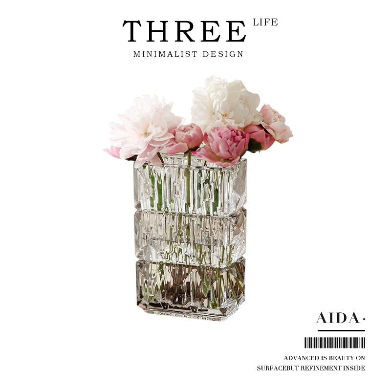 Tlife·AIDA·花瓶摆件客厅插花玻璃透明ins风轻奢高级感 | 艾达 家居饰品 花瓶 原图主图