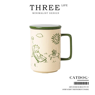 Tlife·Catdog·杯具马克杯高颜值陶瓷杯简约设计感