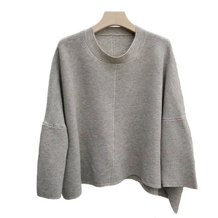 蝙蝠衫女欧美慵懒茧型线衣宽松长袖复古毛衣外套春秋ulzzang毛衣