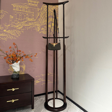 瑞银新中式乌金木衣帽架落地卧室转角挂衣架全实木客厅家用晾衣架