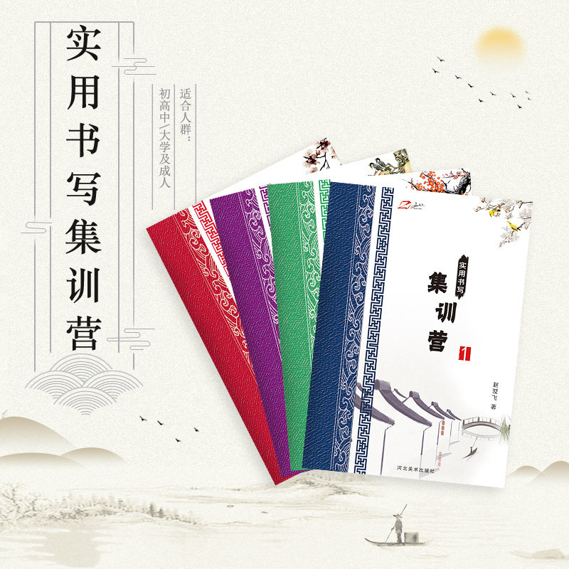 硬笔行书中学生成人实用书写常用字字帖赵汝飞练字梯形格全四册