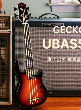 GECKO壁虎Ubass儿童电贝斯四弦初学者摇滚低音mini尤贝司专业乐器
