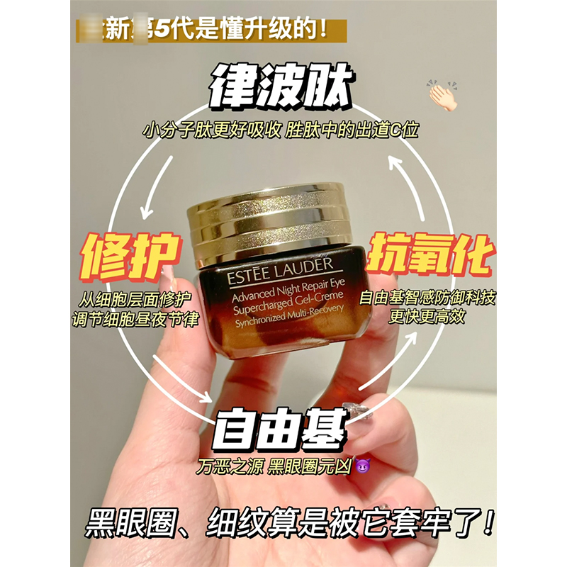 全新第五代 雅诗兰黛小棕瓶抗蓝光眼霜特润精华眼霜淡化细纹15ml