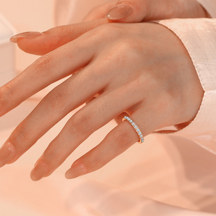 超闪满钻小碎钻戒指尾戒女小指超小号尺寸小拇指排钻精致开运1号2