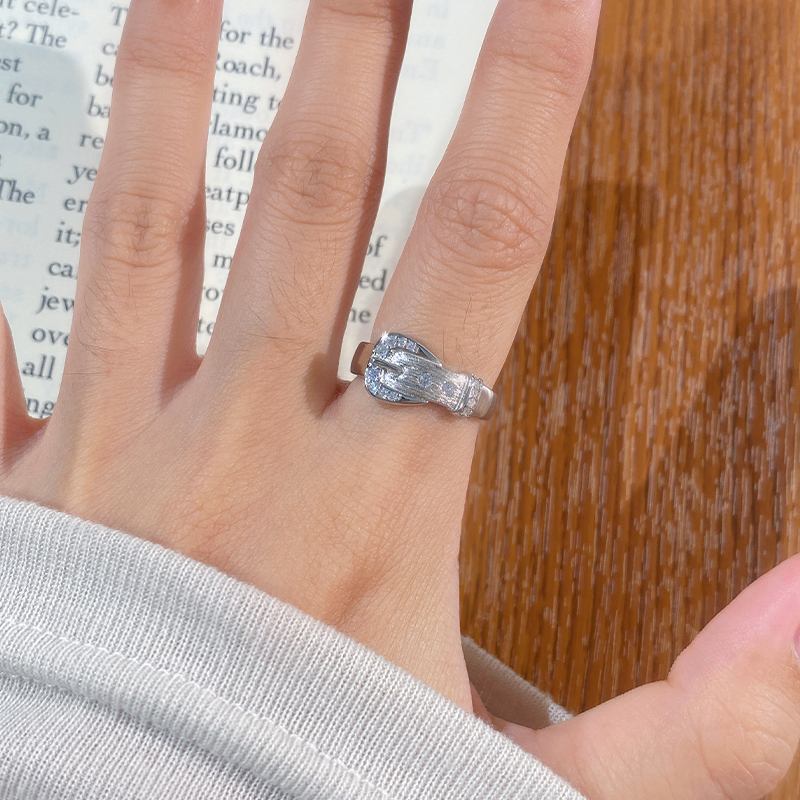 太好看啦！拉丝皮带扣戒指