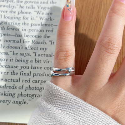 纯银戒指尾戒女小指男士