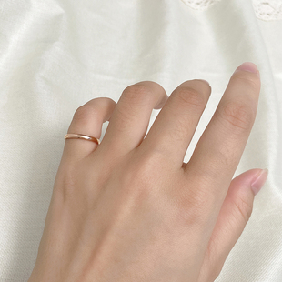 素圈戒指尾戒女单钻小指超小号尺寸小拇指精致戒子关节情侣对戒男