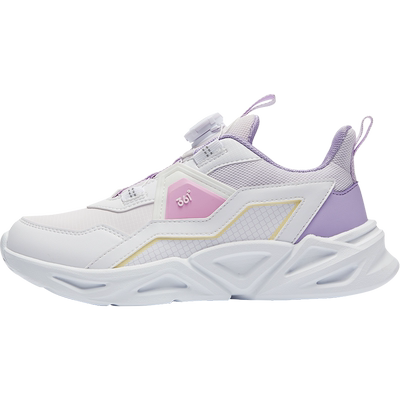 361度女童皮面旋钮扣跑步鞋