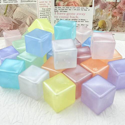 仿真方冰块18mm平面星空珠光DIY