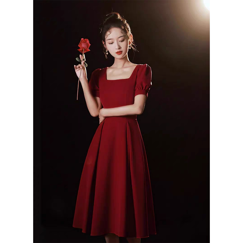 luxunxi鹿寻溪红色连衣裙连衣裙