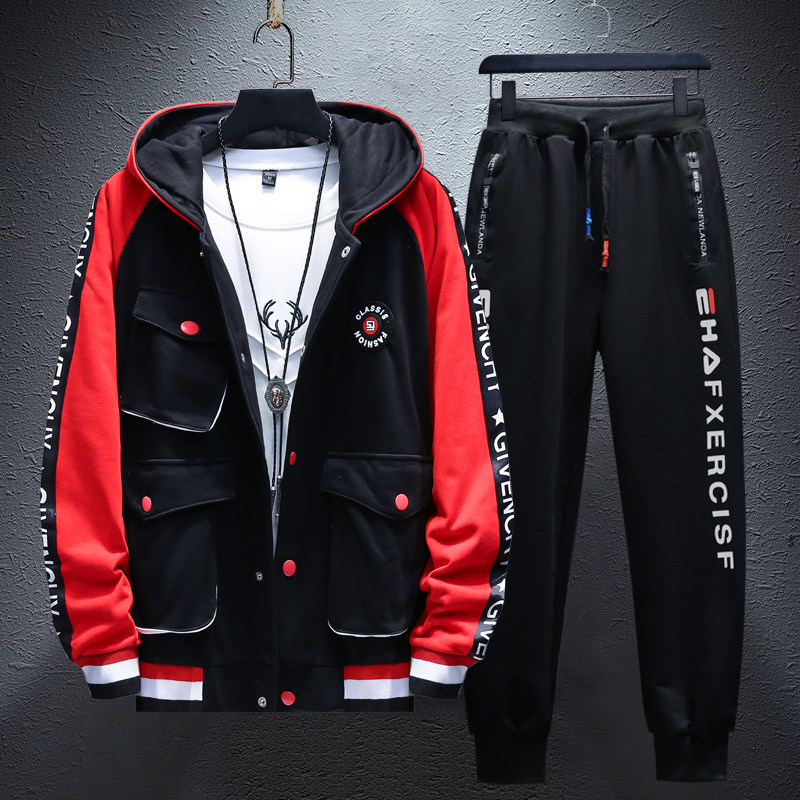 2019 Spring and autumn payment Sweater suit junior middle school high school student a set clothes boy Cardigan motion Two piece setin the Men's clothing, Sweater  category - from Buy2taobao.com to provide professional Taobao agent buy service
