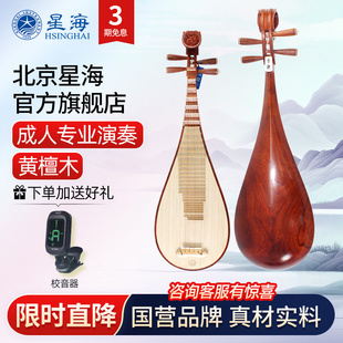 星海琵琶民族乐器 AA特级奥氏黄檀酸枝原木成人演奏考级8913 8914
