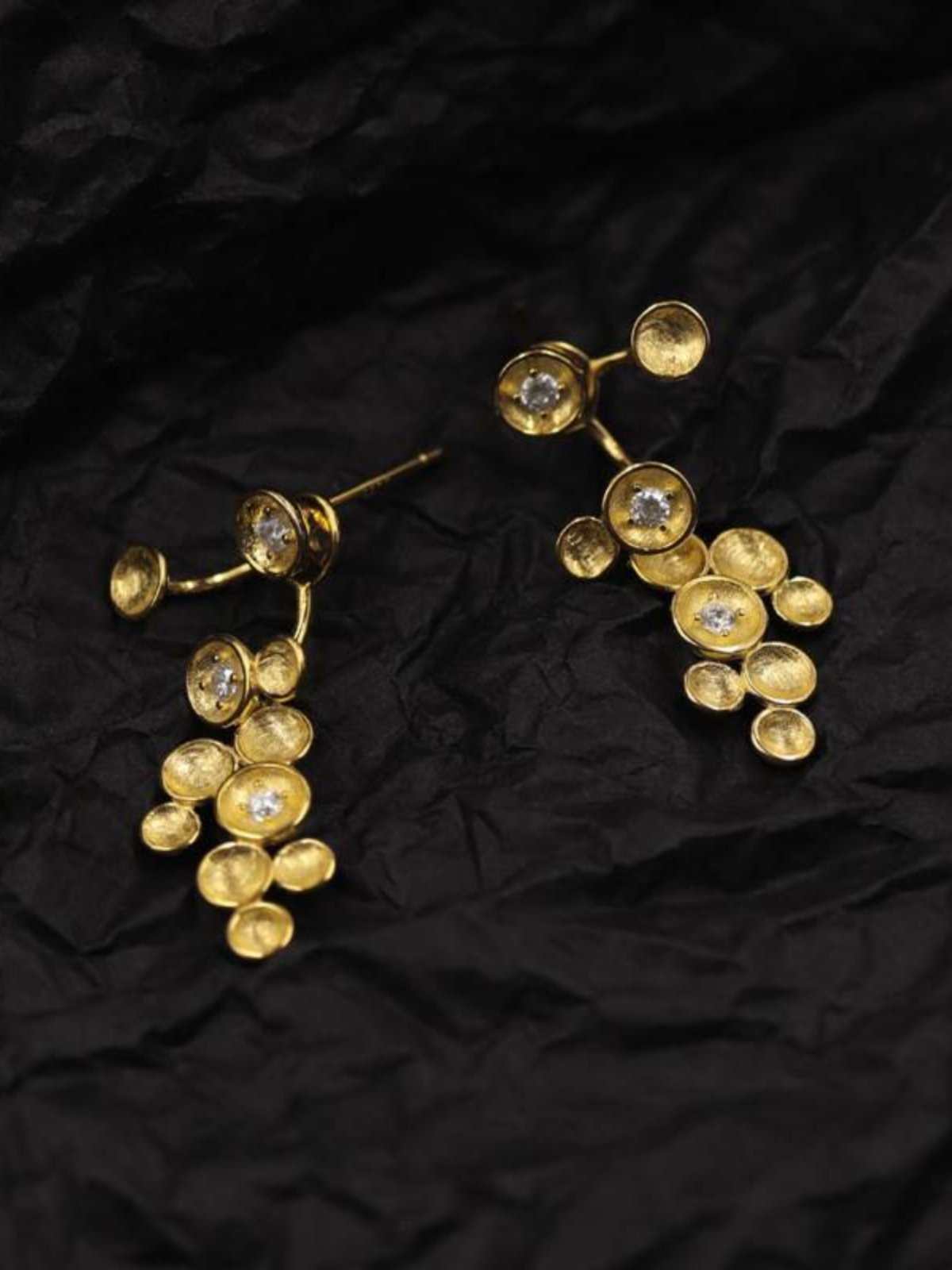 WANSU FANXING S  별이 빛나는 하늘 귀걸이 유행 귀걸이 라이트 럭셔리 틈새 디자인 여성 모델