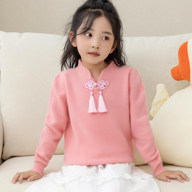 中国风儿童100%纯羊毛衫