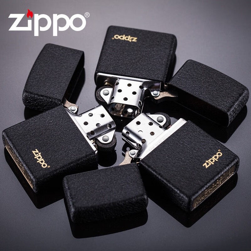 zippo打火机正版纯铜磨砂黑裂漆刻字定制原装正品煤油之宝男士潮