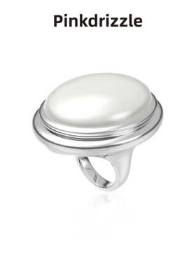 pinkdrizzle【午梦千山】冰如鉴银色戒指女设计师款气质2024新款