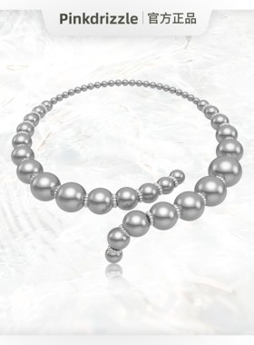 pinkdrizzle喀纳斯之眼真多麻色珠珠项圈气质项链