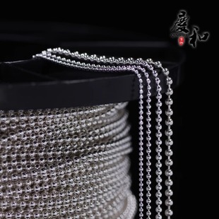 叠戴项链百搭圆珠项链S925纯银锁骨链小光珠子链无吊坠裸链净珠链