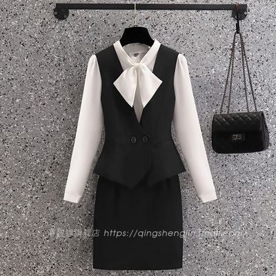 空姐制服职业套装高端2023新款秋酒店前台工作服女韩版美容师工装