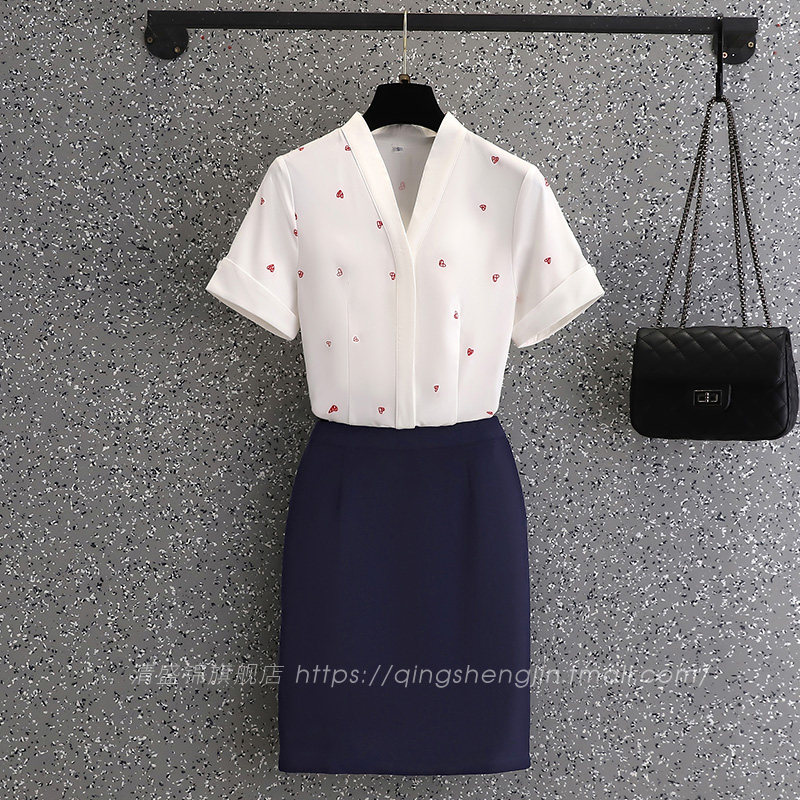 白衬衫女工作服美容院美容师养生馆空姐制服空乘酒店前台职业套装