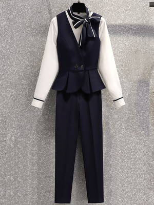 工作服女时尚气质高端美容院美容师养生馆珠宝店前台接待职业套装