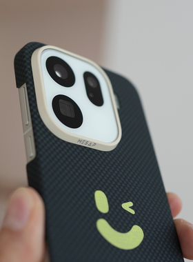 阿慕良品 MESAP 纤影适用于 OPPO Find x9 Pro 笑脸眨眼凯夫拉芳纶纤维超薄个性原创设计撞色手机保护壳磁吸