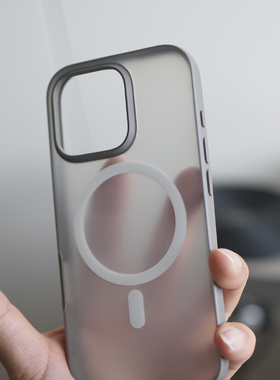 MESAP 适用于iPhone16ProMax系列磁吸MagSafe轻薄TPU撞色禅壳防摔半透明防指纹手机壳