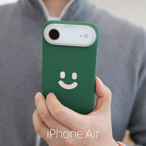 阿慕良品MESAP 纤影系列 iPhone Air 超薄芳纶纤维绿色时尚简约裸嵌笑脸拍照按键原创手机保护壳