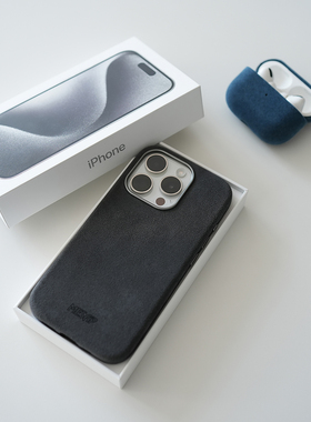 阿慕良品MESAP欧缔兰 Alcantara 适用于iPhone15ProMAX磁吸高档全包简约手机壳套 耐脏可水洗