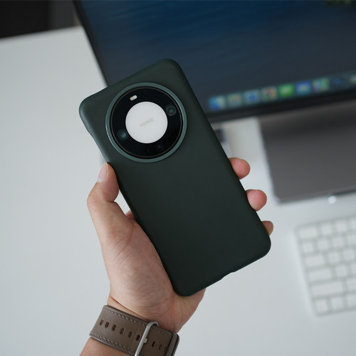 华为MATE60Pro真牛皮简约磁吸壳