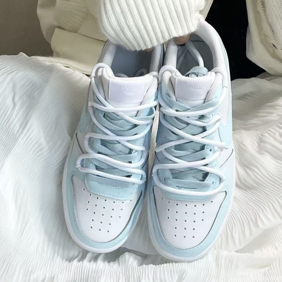 定制球鞋 NikeCourtBorough 2 碧落云歌 低帮 板鞋 男女同款 蓝白,运动鞋new,板鞋,淘宝优惠券,粉丝福利购,淘宝优惠卷