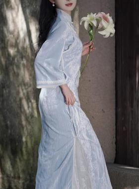 旗袍内搭衬裙蕾丝半身裙松紧复古百搭旗袍秋冬搭配打底遮胯显瘦