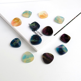 饰扣 裙子异形扣儿童毛衣外套彩色百搭装 方形树脂纽扣男女衬衫 开衫