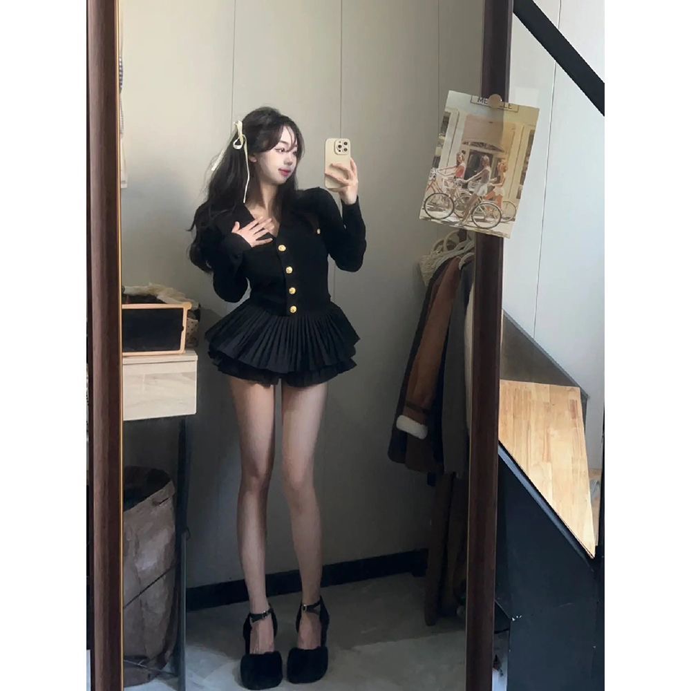 辣妹套装女春季新款奶系穿搭小香风裙子温柔显瘦甜辣两件套上衣潮