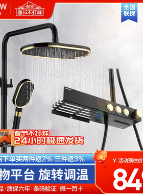 arrow箭牌黑色花洒浴室淋浴花洒套装增压淋浴喷AE33113S/AE33114S