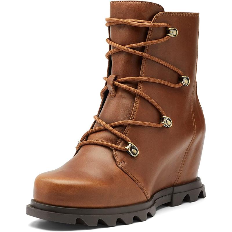 SOREL女士雪地靴防水防滑透气轻便系带皮革粗跟冬季雨天女靴