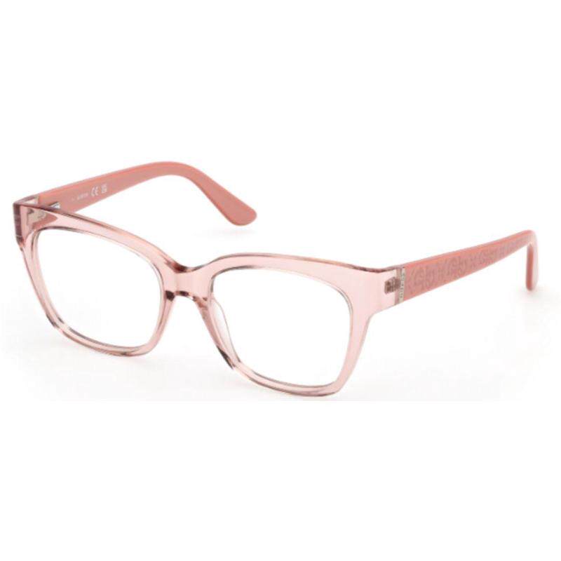 代购GUESS女士太阳镜防紫外线遮光抗眩光清晰视野粉色透明框