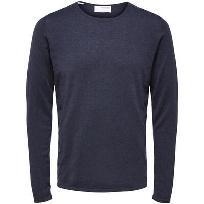 代购SELECTED思莱德男士卫衣保暖舒适深蓝针织日常通勤上衣爆款