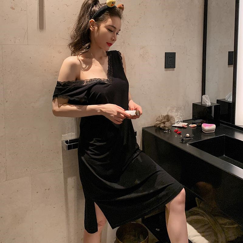 特大码300斤背心长裙女蕾丝拼接双V领夏季胖妹妹性感无袖家居睡裙,女士内衣/男士内衣/家居服,睡裙,淘宝优惠券,粉丝福利购,淘宝优惠卷