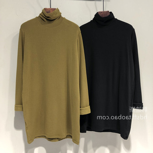 遮臀胖mm显瘦百搭长袖 大码 中长款 女纯色时尚 上衣 300斤高领打底衫