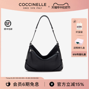 Voyage大号单肩手提机车包 24春夏COCCINELLE 可奇奈尔Brooklyn