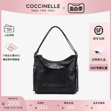 24春夏COCCINELLE/可奇奈尔IRIS SHOULDER油蜡皮小香风流浪包