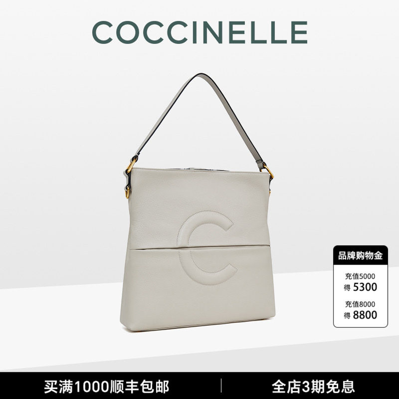 CTote牛皮单肩手提托特包图片