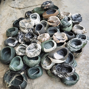 包邮 天然鹅卵石花盆特价 多肉植物水培绿萝铜钱草睡莲富贵竹石盆