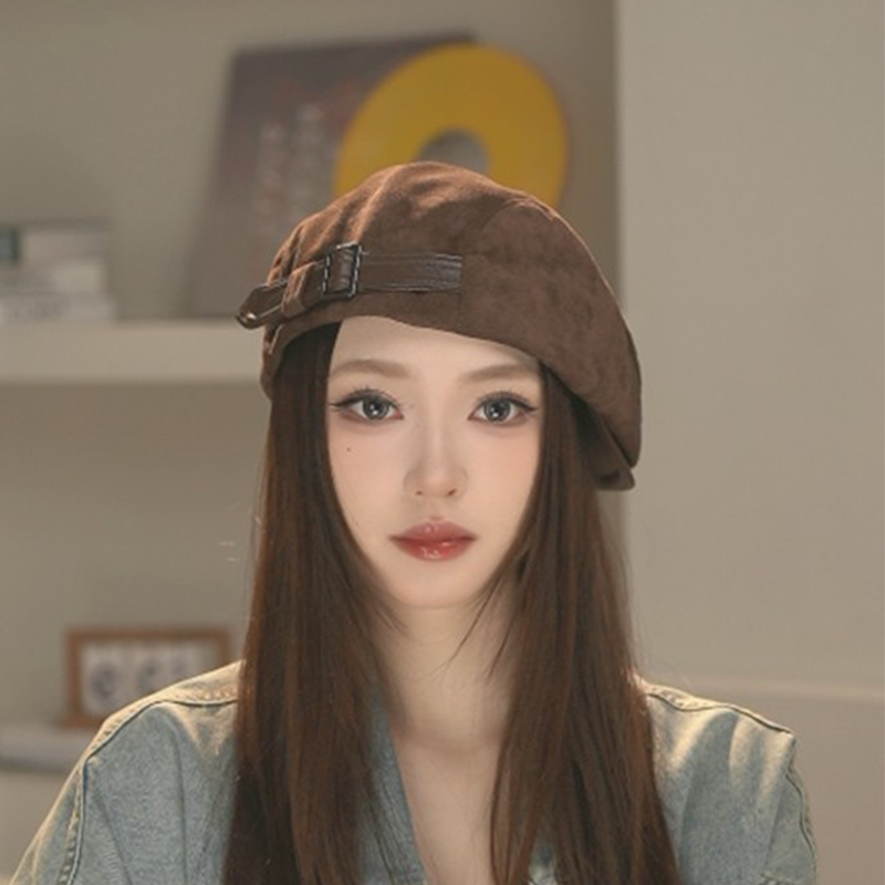 秋冬复古显脸小贝雷帽女