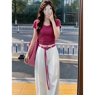休闲夏款阔腿裤套装2026新款今年流行时尚洋气减龄女装时髦两件套