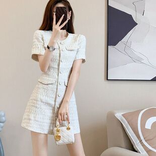 早春漂亮法式小个子初恋白色连衣裙子女2026新款夏季海边度假短裙