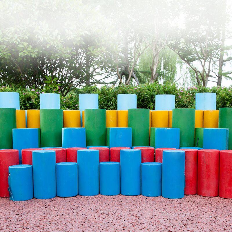 彩色木桩防腐木栅栏庭院小木桩白色围栏花园篱笆阳台装饰七彩实木