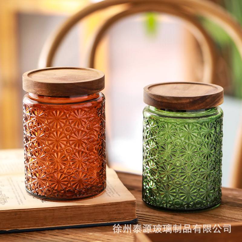 亚马逊玻璃密封罐蓝色茶叶咖啡豆